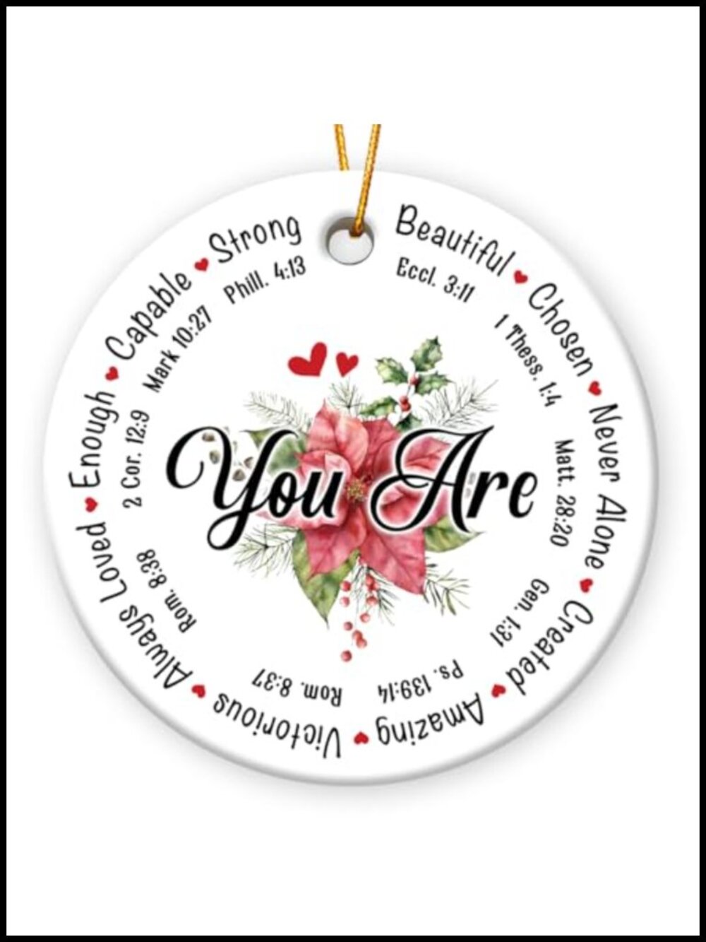 Ceramic Christmas Ornament Christian Faith-Based Holiday Decor